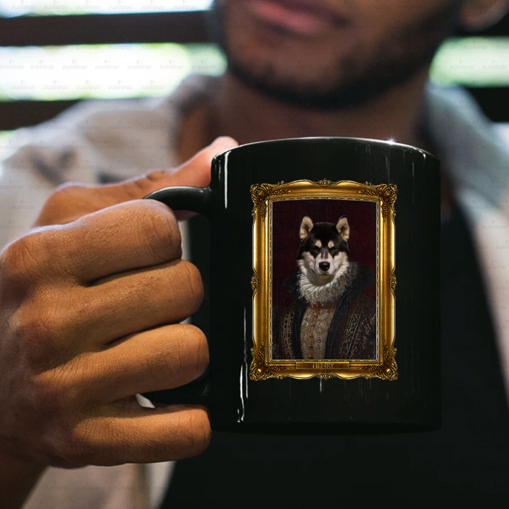 Personalized Dog Gift Idea - Royal Dog's Portrait 15 For Dog Lovers - Black Mug
