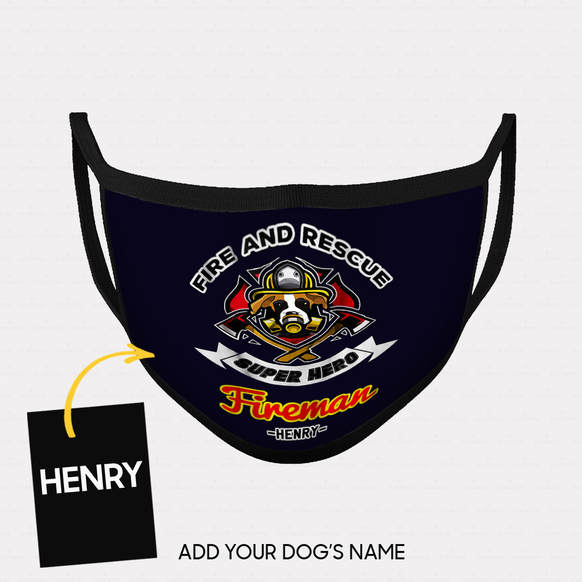 Personalized Dog Gift Idea - Superhero Fire And Rescue For Dog Lovers - Cloth Mask