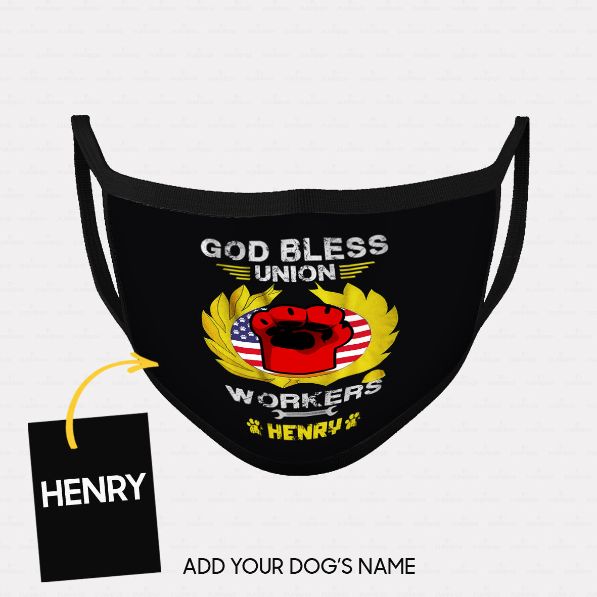 Personalized Dog Mask Gift Idea - God Bless Workers Union For Dog Lovers - Cloth Mask