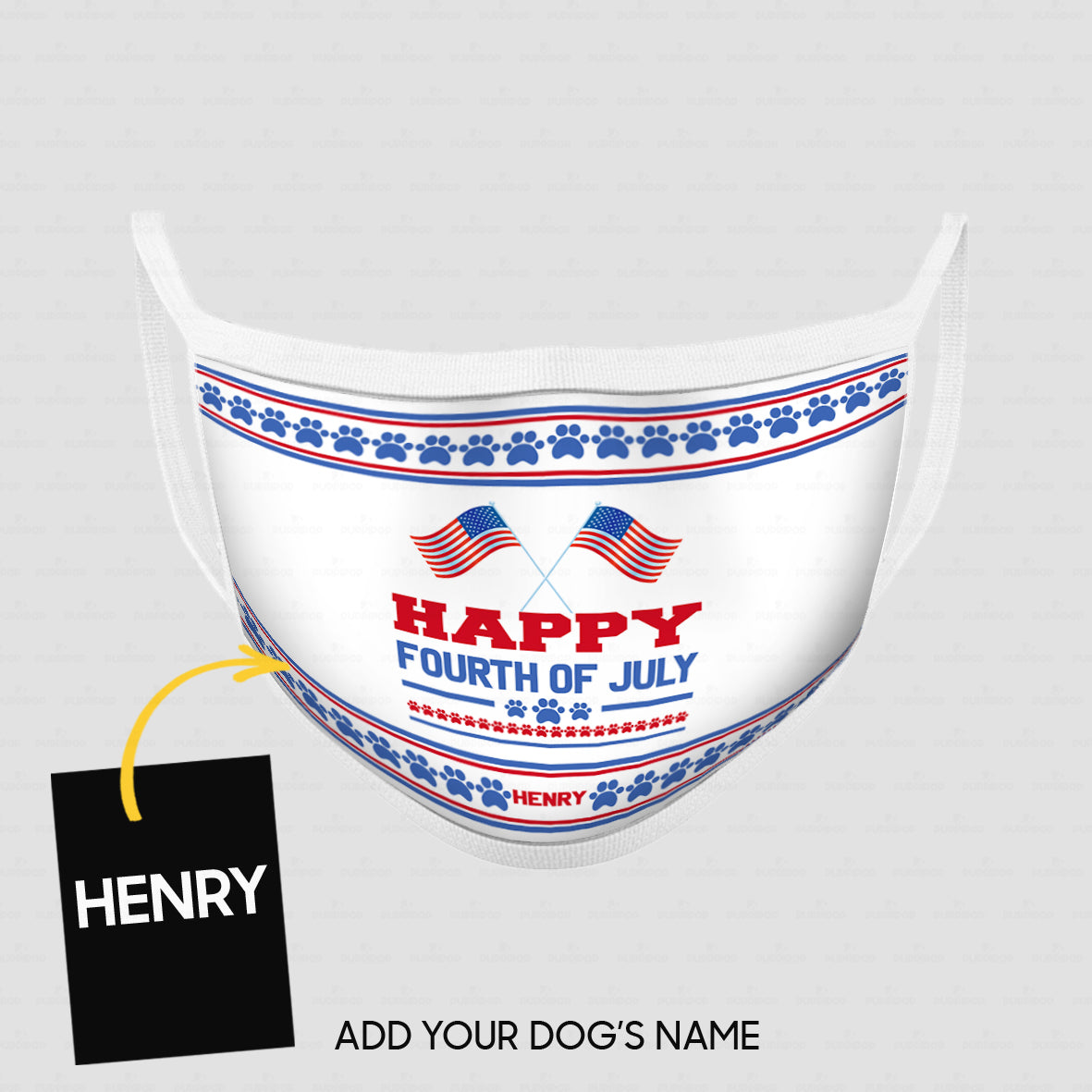 Personalized Dog Gift Idea - Happy 4th Of July For Dog Lovers - Cloth Mask