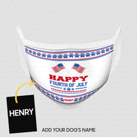 Thumbnail for Personalized Dog Gift Idea - Happy 4th Of July For Dog Lovers - Cloth Mask