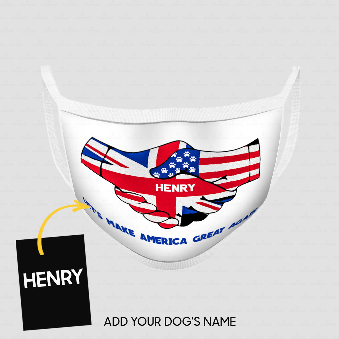 Personalized Dog Gift Idea - Shake Hand And Make America Great Again For Dog Lovers - Cloth Mask