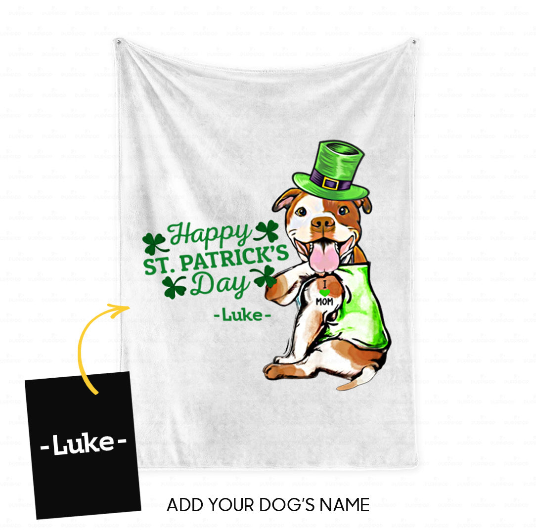 Custom Dog Blanket - Personalized Creative Gift Idea - Happy Patrick's Day For Dog Lover - Fleece Blanket