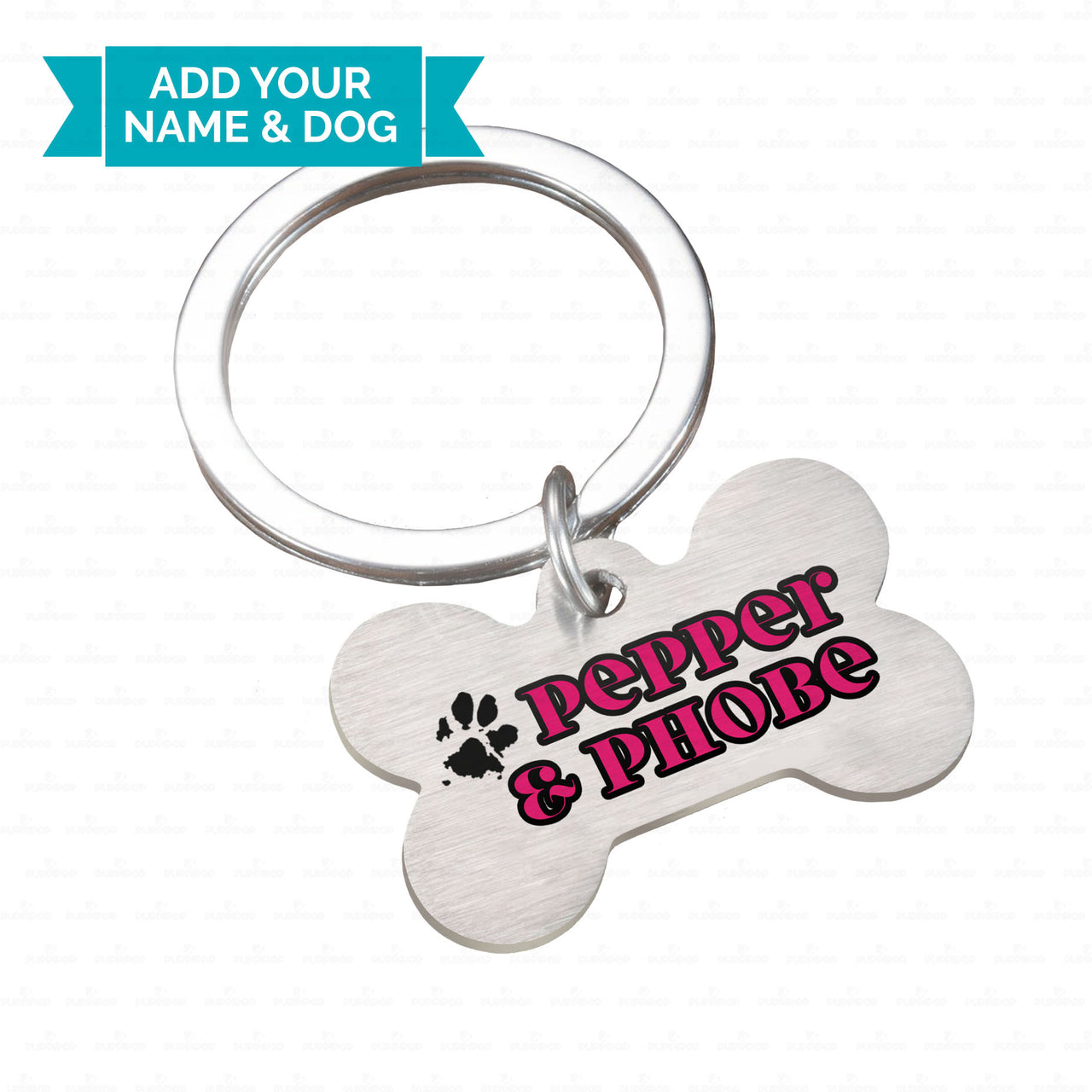 Personalized Dog Gift Idea - Color Name And Paw For Puppy Lovers - Dog Tag