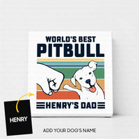 Thumbnail for Custom Dog Canvas - Personalized World's Best Pitbull Dad Gift For Dad - Matte Canvas