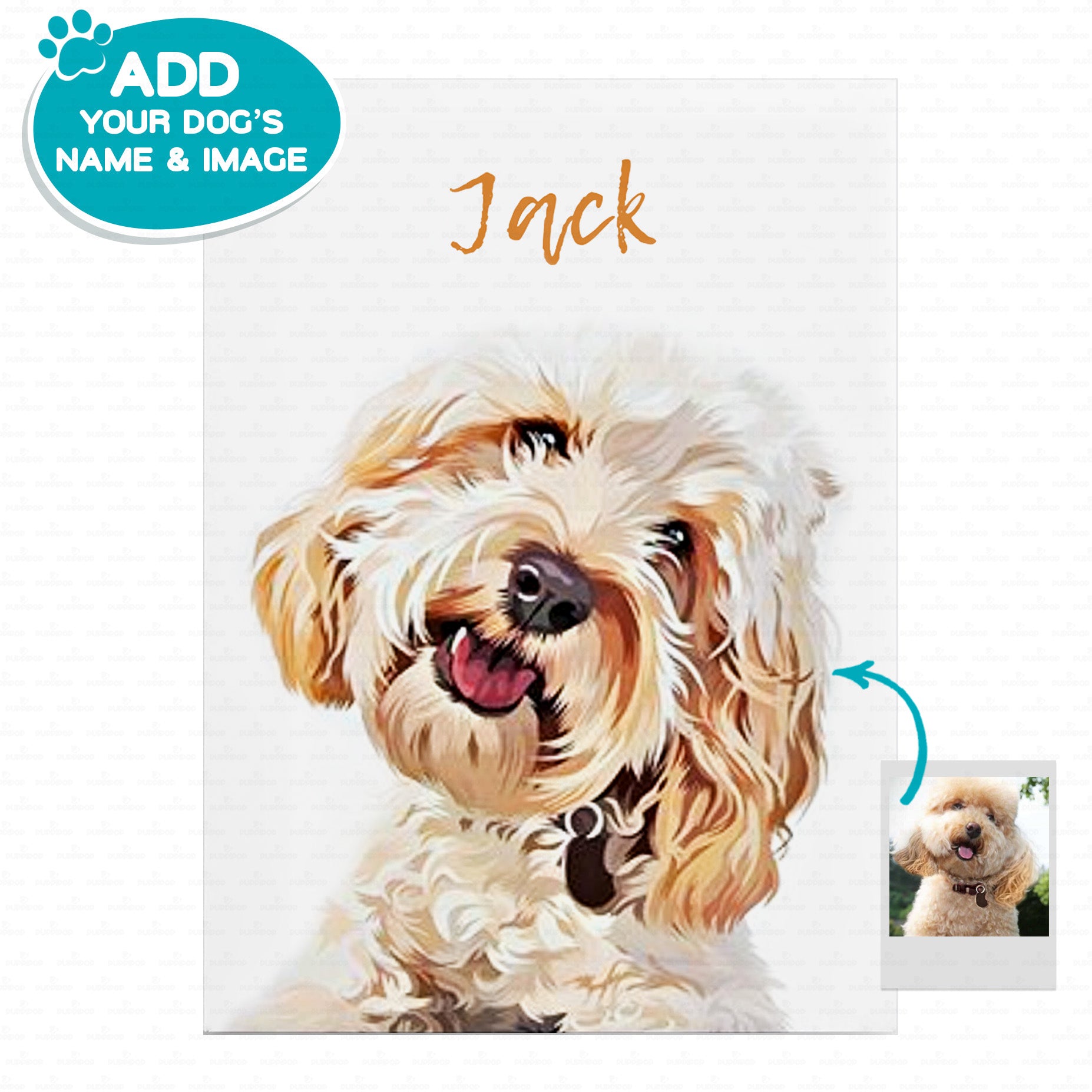 Personalized Dog Gift Idea - Color Portrait Puppy Gift For Dog Lovers - Matte Canvas