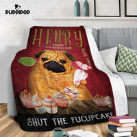Thumbnail for Personalized Dog Blanket Gift Idea - Pug Fucupcakes For Dog Lover - Fleece Blanket
