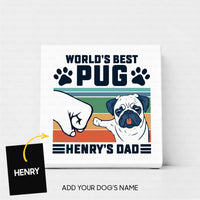 Thumbnail for Custom Dog Canvas - Personalized World's Best Pug Dad Gift For Dad - Matte Canvas