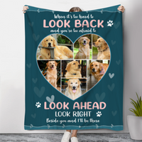 Thumbnail for Dog Heart Photo Collage Blanket, Personalized Gifts For Dog Lovers, When It's Too Hard To Look Back