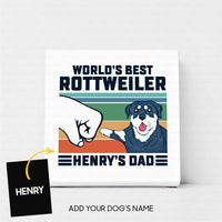 Thumbnail for Custom Dog Canvas - Personalized World's Best Rottweiler Dad Gift For Dad - Matte Canvas