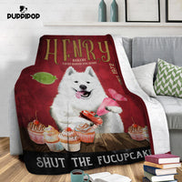 Thumbnail for Personalized Dog Blanket Gift Idea - Samoyed Fucupcakes For Dog Lover - Fleece Blanket