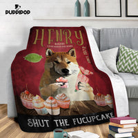 Thumbnail for Personalized Dog Blanket Gift Idea - Shiba Inu Fucupcakes For Dog Lover - Fleece Blanket