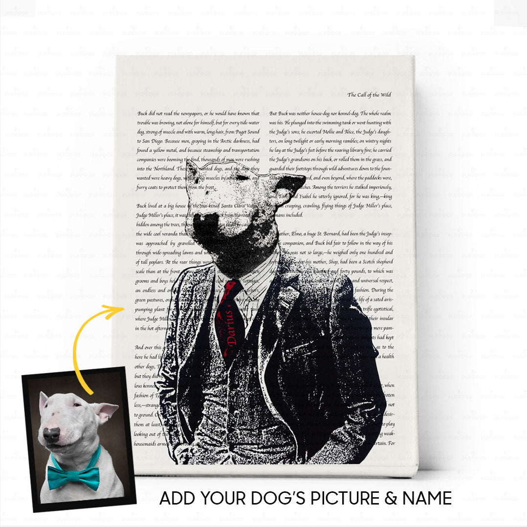 Custom Dog Canvas Gift Idea - Well Dressed Sketching For Dog Lover - Matte Canvas