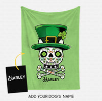 Thumbnail for Custom Dog Blanket - Personalized Creative Gift Idea - A Shamrock Skull For Dog Lover - Fleece Blanket