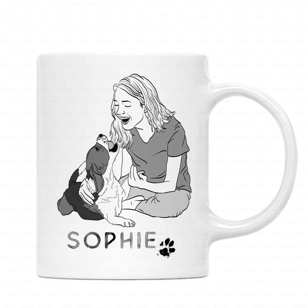 Personalized Gift Bundle - Black And White Sketching For Puppy Lovers - Standard Happy Ever After 1