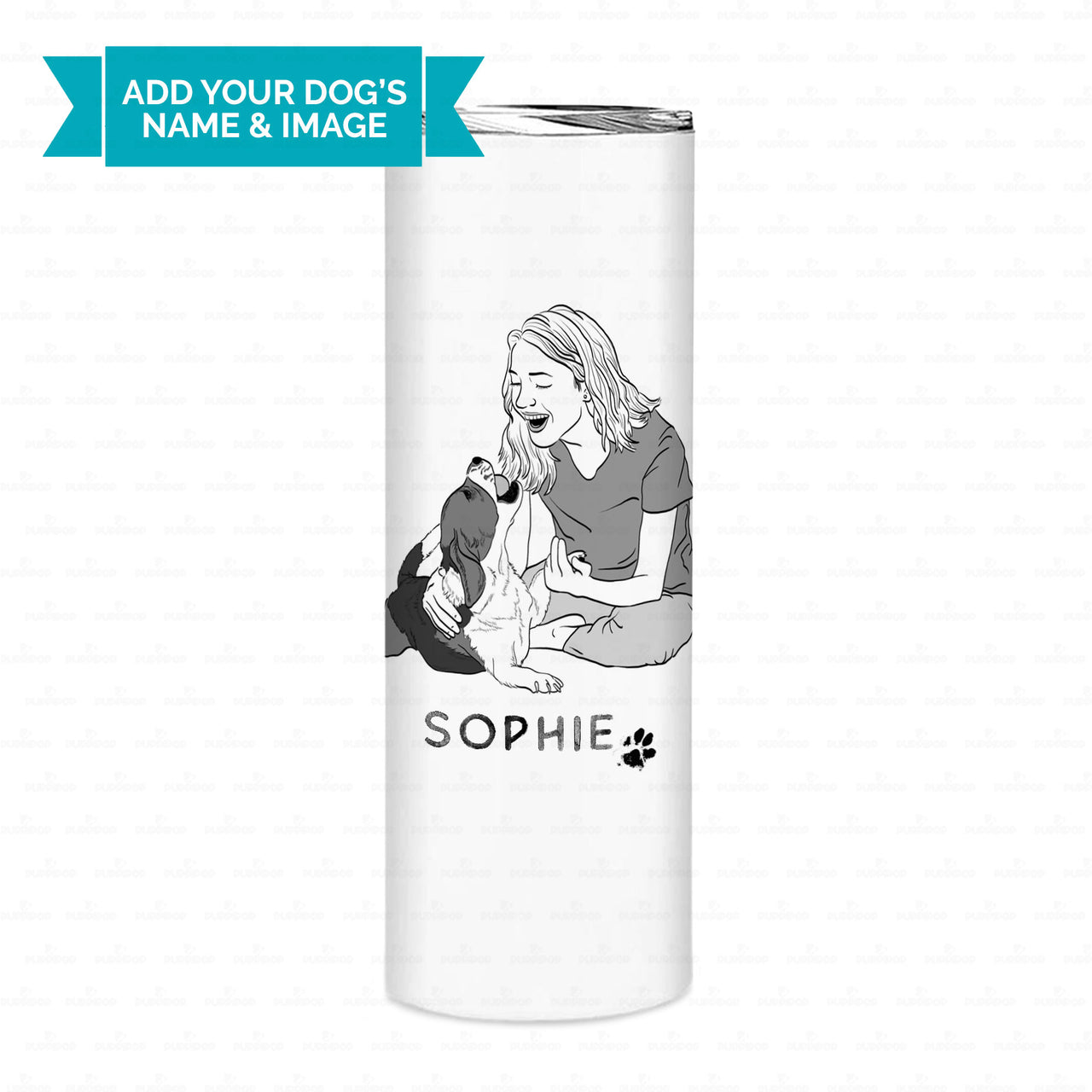 Personalized Dog Gift Idea - Black And White Sketching Gift For Puppy Lovers - Tumbler