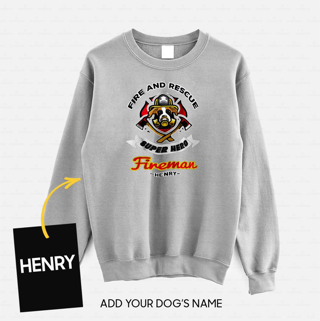 Personalized Dog Gift Idea - Superhero Fire And Rescue For Dog Lovers - Standard Crew Neck Sweatshirt