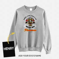 Thumbnail for Personalized Dog Gift Idea - Superhero Fire And Rescue For Dog Lovers - Standard Crew Neck Sweatshirt