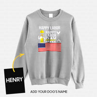 Thumbnail for Personalized Dog Gift Idea - Happy Labor Happy Labour Day For Dog Lovers - Standard Crew Neck Sweatshirt