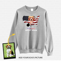 Thumbnail for Personalized Dog Gift Idea - Make America Great Again With Dog President For Dog Lovers - Standard Crew Neck Sweatshirt
