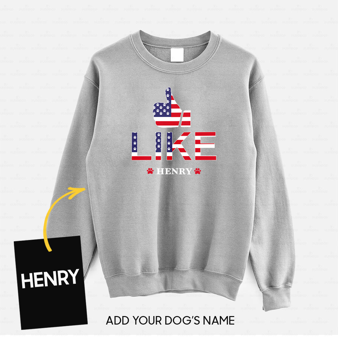 Personalized Dog Gift Idea - America Thumb Up For Dog Lovers - Standard Crew Neck Sweatshirt