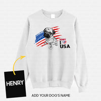 Thumbnail for Personalized Dog Gift Idea - Pug Love USA For Dog Lovers - Standard Crew Neck Sweatshirt