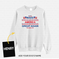 Thumbnail for Personalized Dog Gift Idea - Make America Great Again With Paws And Flags For Dog Lovers - Standard Crew Neck Sweatshirt