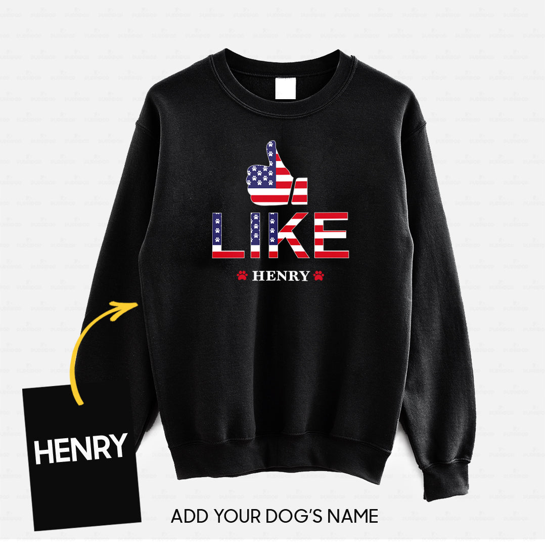 Personalized Dog Gift Idea - America Thumb Up For Dog Lovers - Standard Crew Neck Sweatshirt