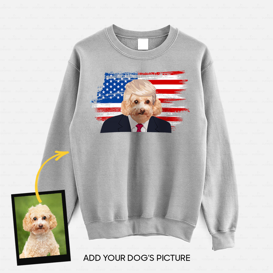 Personalized Dog Gift Idea - Dog President With Blonde Hair For Dog Lovers - Standard Crew Neck Sweatshirt