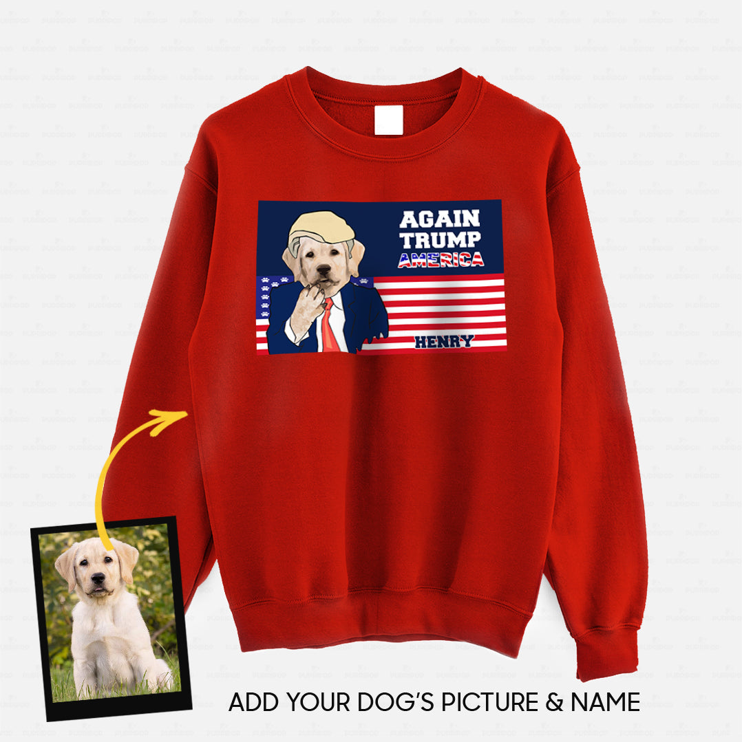 Personalized Dog Gift Idea - Vote For Trump Again 2020 For Dog Lovers - Standard Crew Neck Sweatshirt