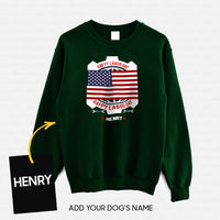 Thumbnail for Personalized Dog Gift Idea - Happy Labor Happy America Flag In The Middle For Dog Lovers - Standard Crew Neck Sweatshirt