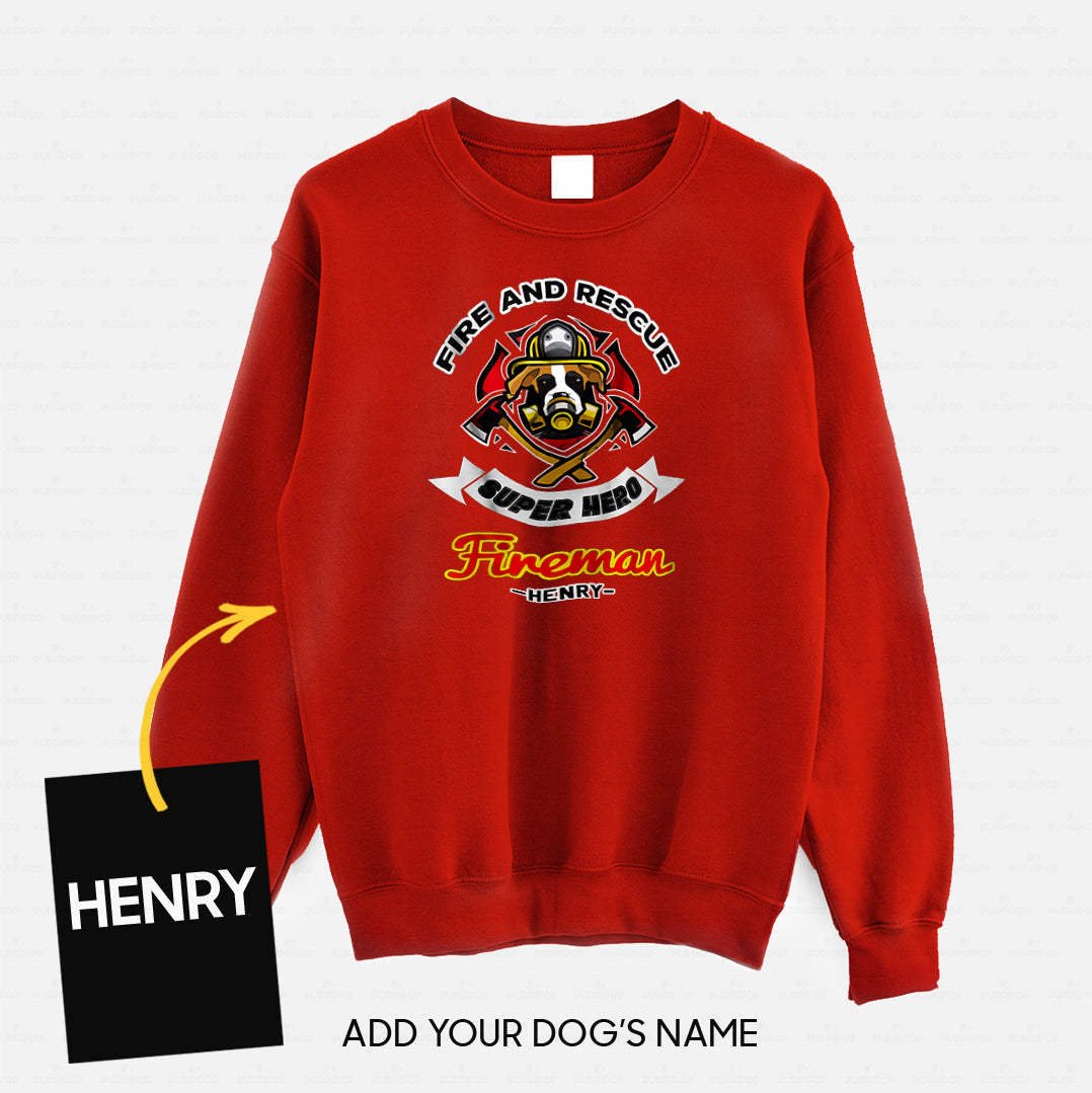 Personalized Dog Gift Idea - Superhero Fire And Rescue For Dog Lovers - Standard Crew Neck Sweatshirt