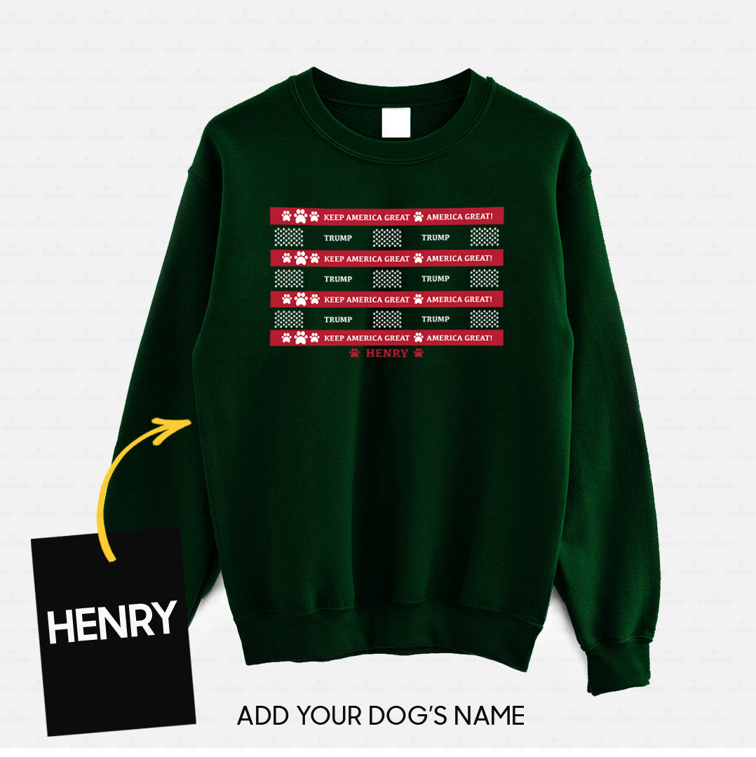 Personalized Dog Gift Idea - Keep America Great Red Lines For Dog Lovers - Standard Crew Neck Sweatshirt
