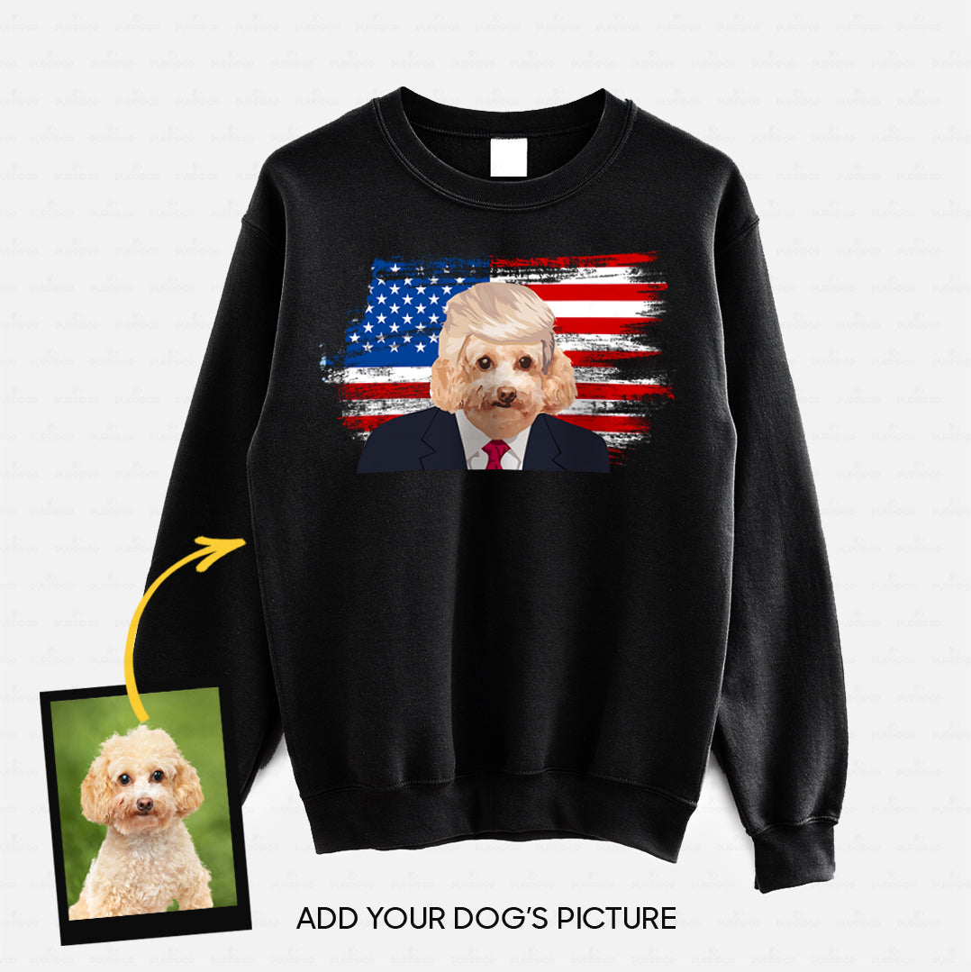 Personalized Dog Gift Idea - Dog President With Blonde Hair For Dog Lovers - Standard Crew Neck Sweatshirt