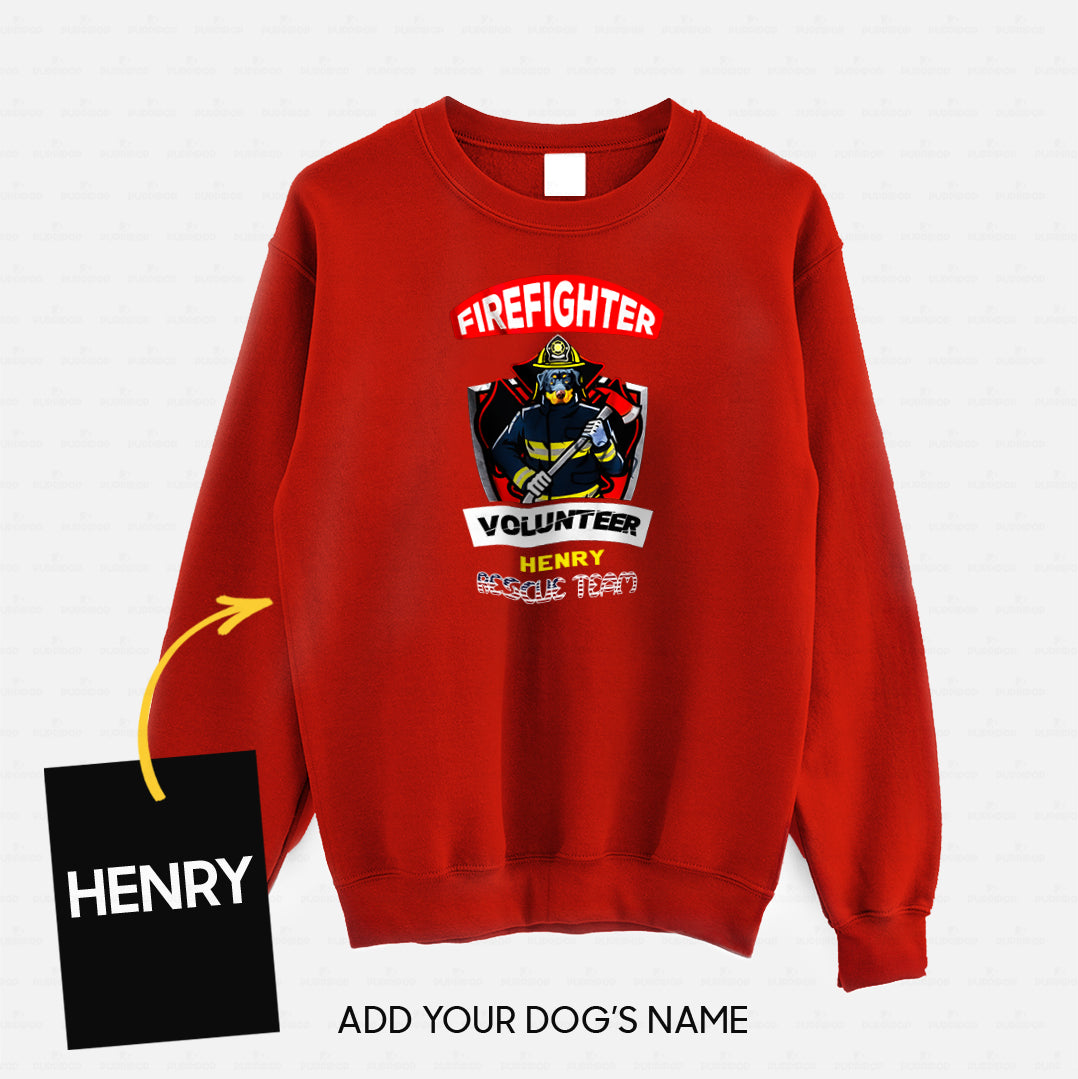 Personalized Dog Gift Idea - Firefighter Volunteer Rescue Team For Dog Lovers - Standard Crew Neck Sweatshirt