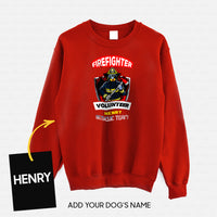 Thumbnail for Personalized Dog Gift Idea - Firefighter Volunteer Rescue Team For Dog Lovers - Standard Crew Neck Sweatshirt