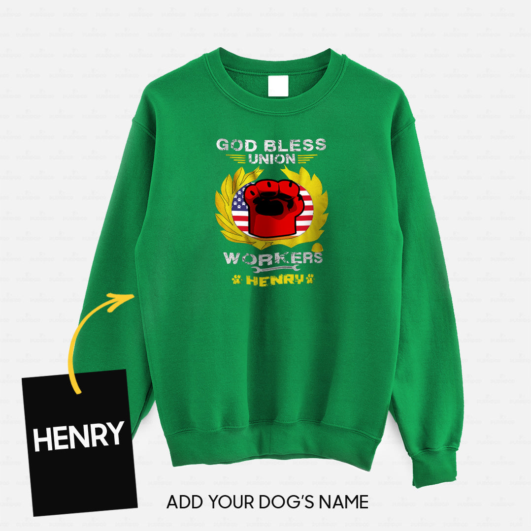 Personalized Dog Gift Idea - God Bless Workers Union For Dog Lovers - Standard Crew Neck Sweatshirt