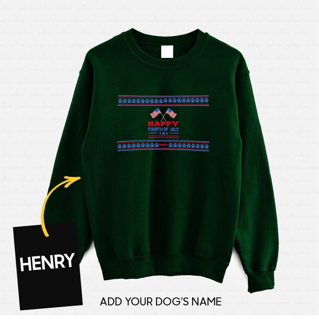 Personalized Dog Gift Idea - Happy 4th Of July For Dog Lovers - Standard Crew Neck Sweatshirt