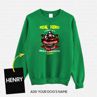 Thumbnail for Personalized Dog Gift Idea - Real Hero Firefighter Last Out Brotherhood For Dog Lovers - Standard Crew Neck Sweatshirt