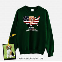 Thumbnail for Personalized Dog Gift Idea - Make America Great Again With Dog President For Dog Lovers - Standard Crew Neck Sweatshirt
