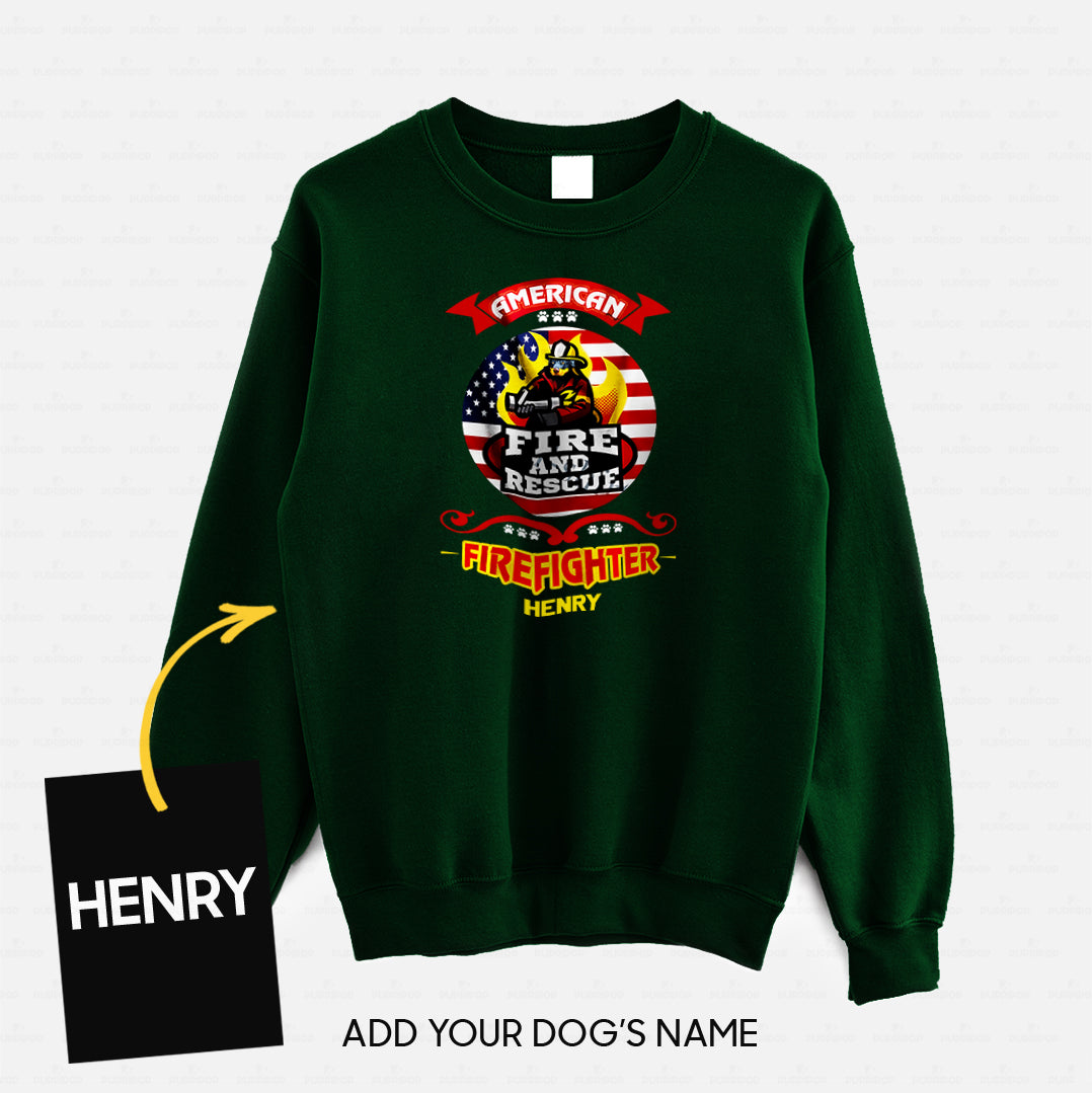 Personalized Dog Gift Idea - American Firefighter Fire And Rescue For Dog Lovers - Standard Crew Neck Sweatshirt