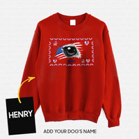 Thumbnail for Personalized Dog Gift Idea - America Flag With Dog Eye For Dog Lovers - Standard Crew Neck Sweatshirt