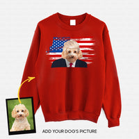 Thumbnail for Personalized Dog Gift Idea - Dog President With Blonde Hair For Dog Lovers - Standard Crew Neck Sweatshirt