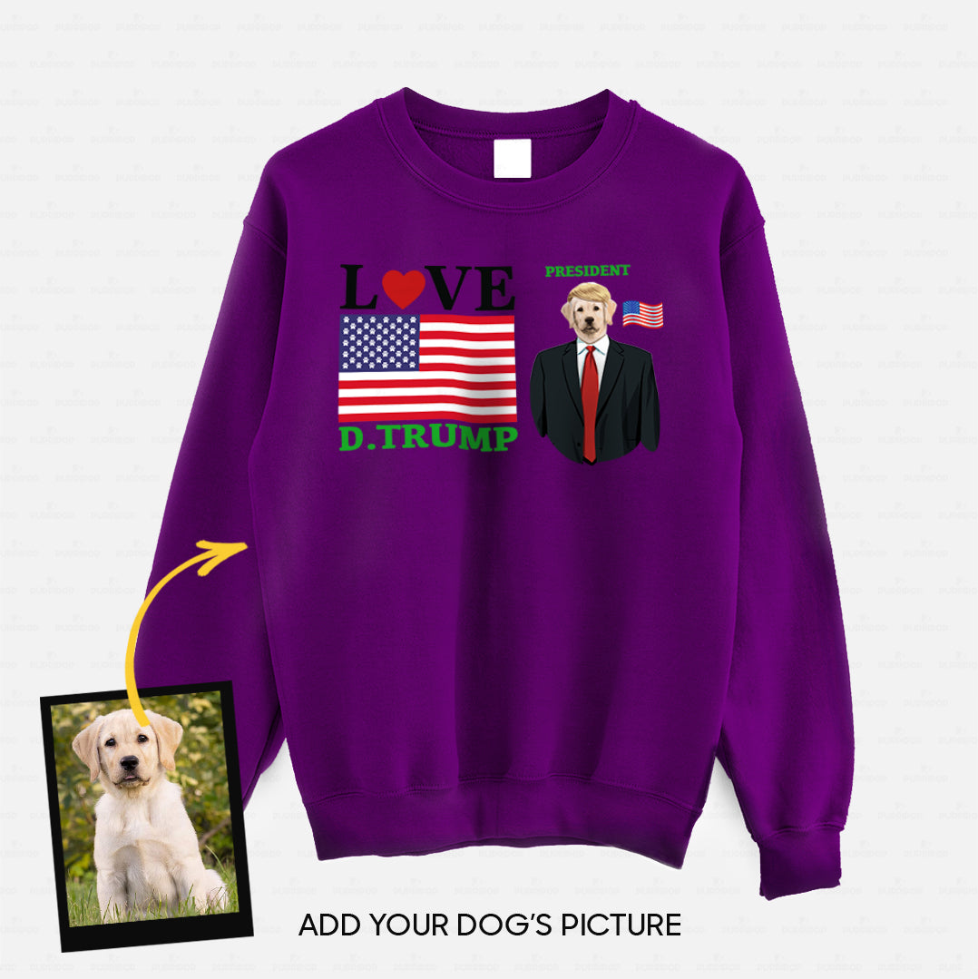 Personalized Dog Gift Idea - Love President D.Trump For Dog Lovers - Standard Crew Neck Sweatshirt