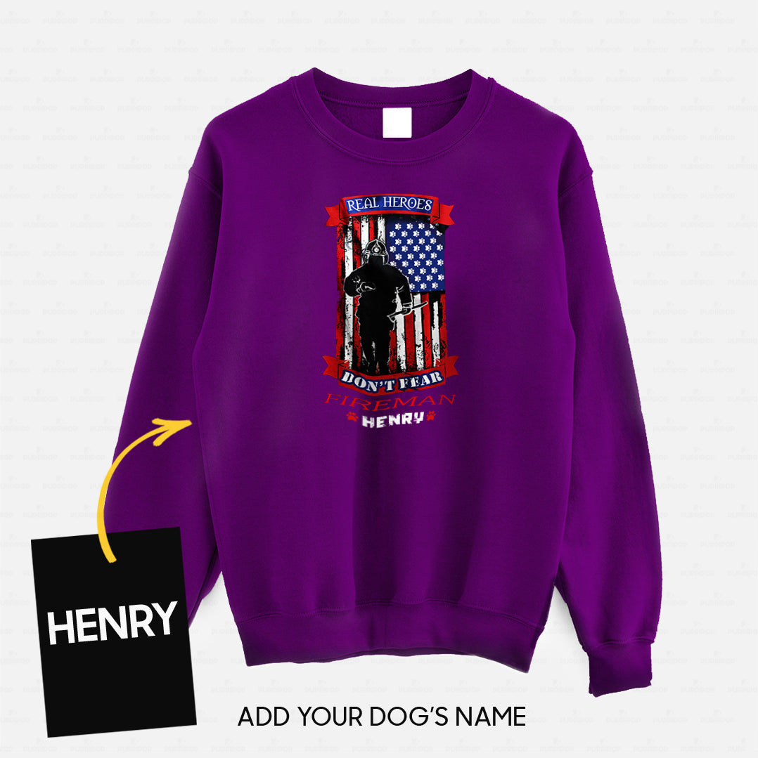 Personalized Dog Gift Idea - Real Heroes Don't Fear For Dog Lovers - Standard Crew Neck Sweatshirt