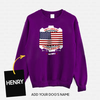 Thumbnail for Personalized Dog Gift Idea - Happy Labor Happy America Flag In The Middle For Dog Lovers - Standard Crew Neck Sweatshirt