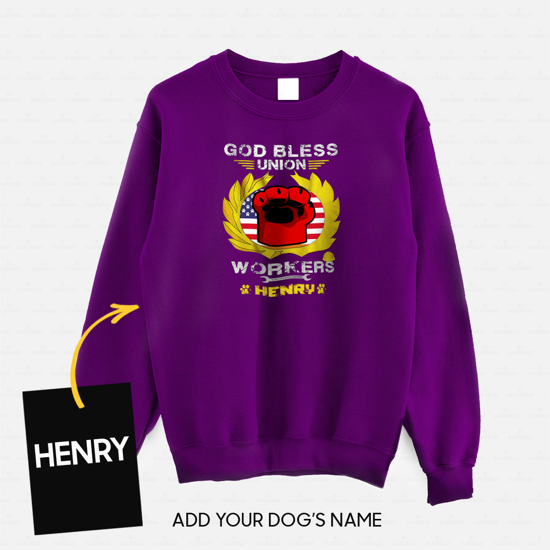 Personalized Dog Gift Idea - God Bless Workers Union For Dog Lovers - Standard Crew Neck Sweatshirt