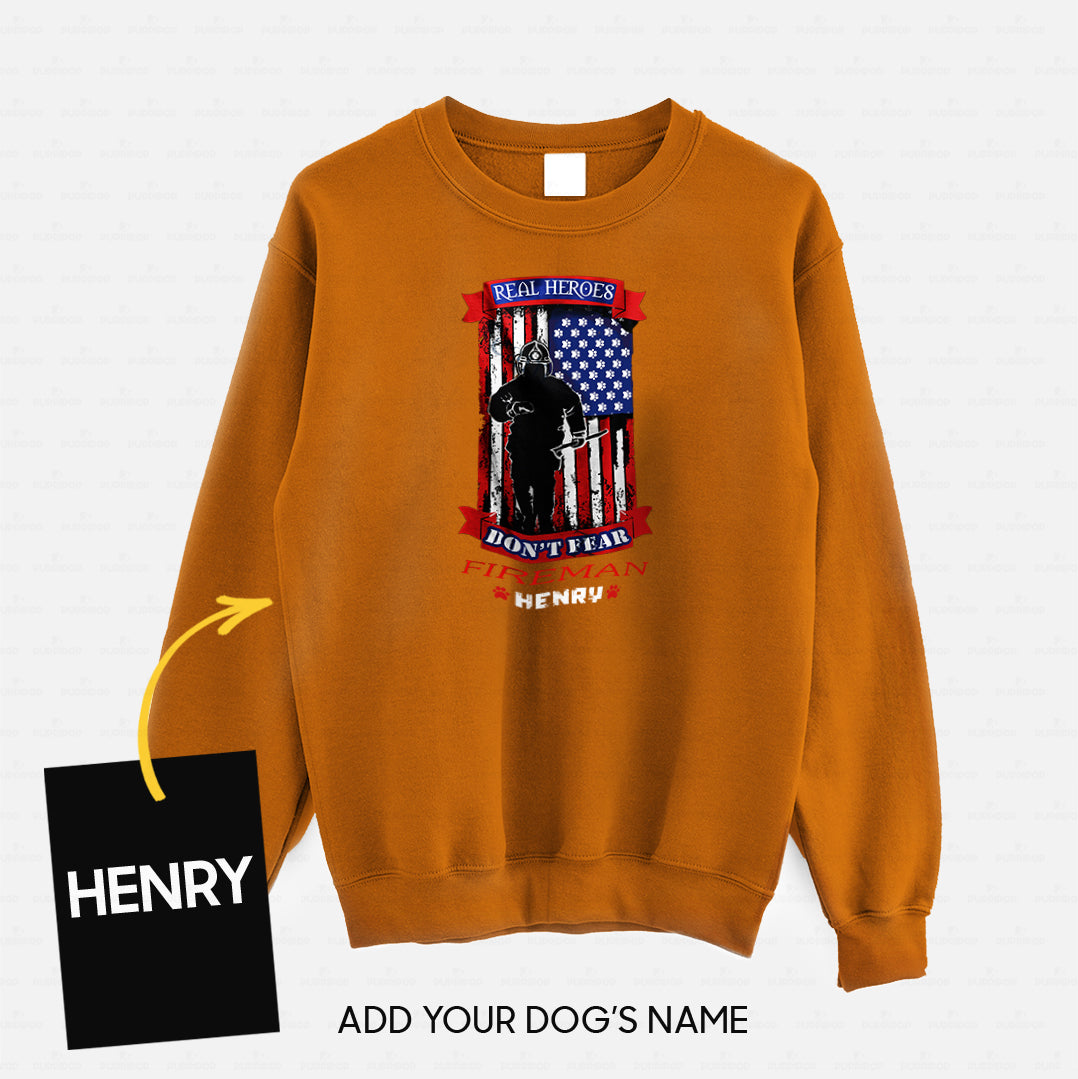 Personalized Dog Gift Idea - Real Heroes Don't Fear For Dog Lovers - Standard Crew Neck Sweatshirt