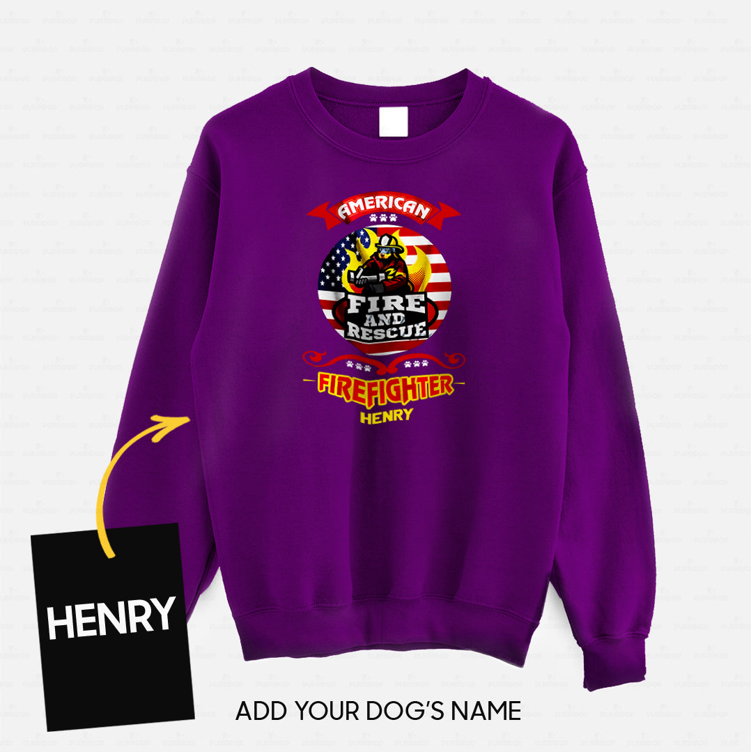 Personalized Dog Gift Idea - American Firefighter Fire And Rescue For Dog Lovers - Standard Crew Neck Sweatshirt
