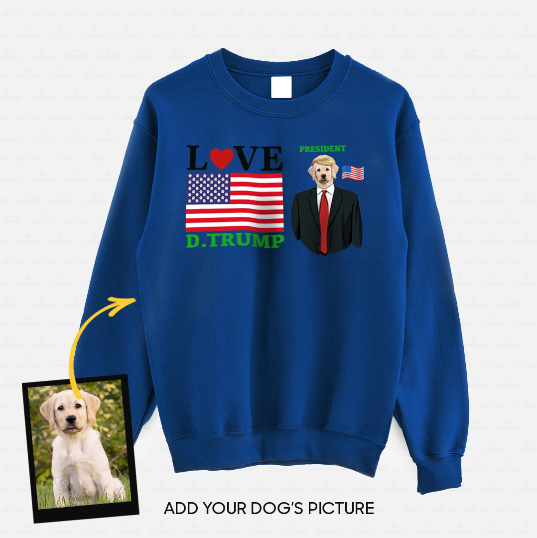 Personalized Dog Gift Idea - Love President D.Trump For Dog Lovers - Standard Crew Neck Sweatshirt